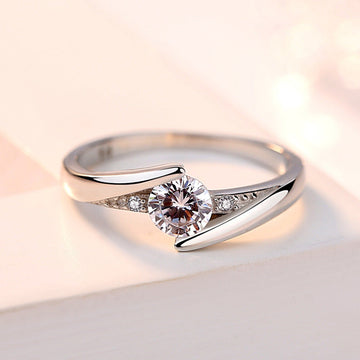 Sterling Silver Korean Diamond Wedding Ring