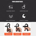 Adjustable Hand Gripper 10kg-40kg ABS Orange Black