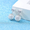 Silver Plated Four Claw Stud Earrings with Zircon Stones