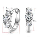 Three Diamond Zircon Earrings White Gold Pakistani Women