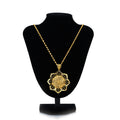 Gold Sunflower Pendant Necklace for Women Retro Ethnic Jewelry