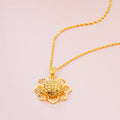 Gold Sunflower Pendant Necklace for Women Retro Ethnic Jewelry