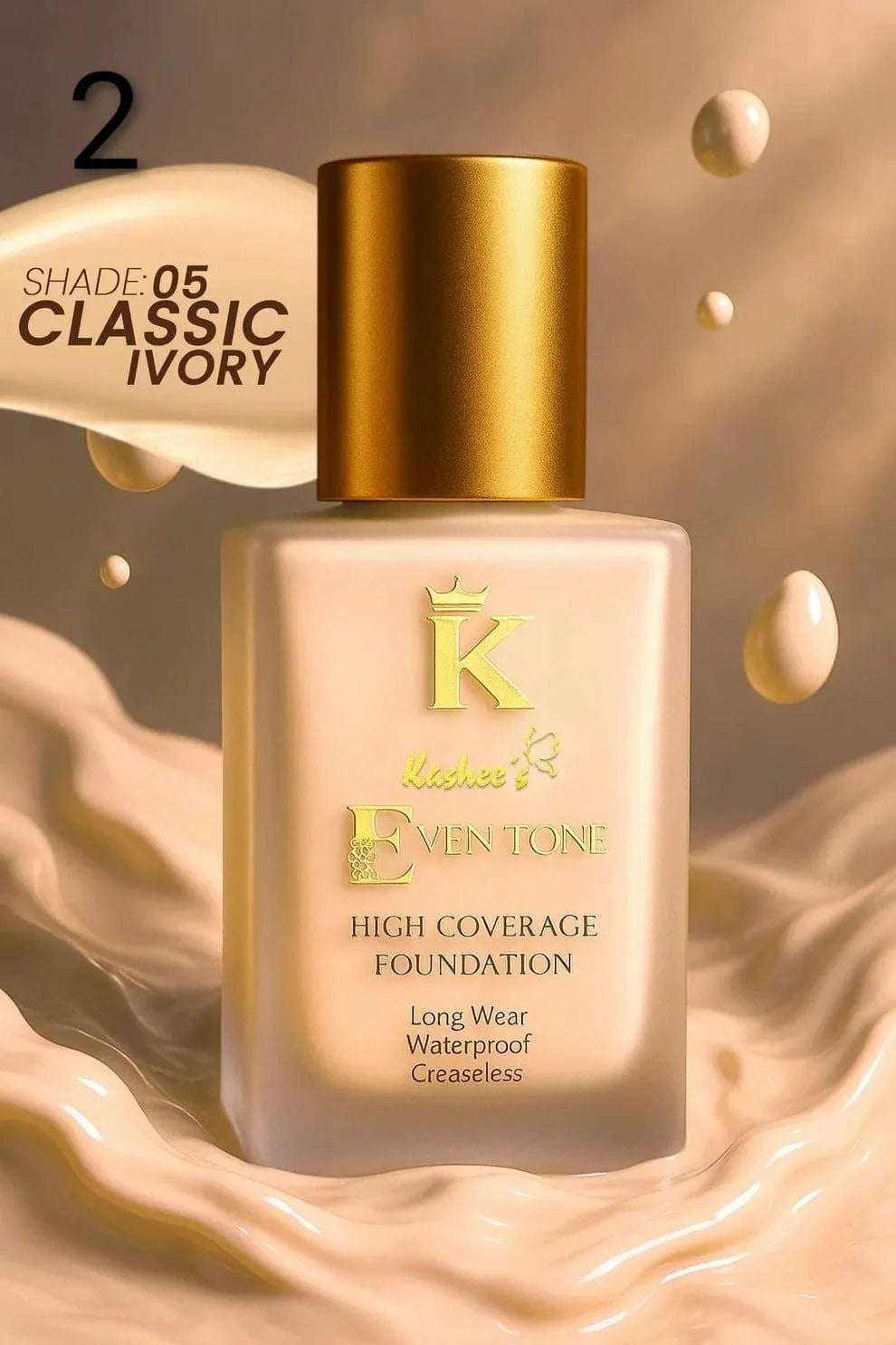 Kashees High Coverage Foundation Waterproof Long Lasting 15 Ml