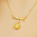 Women Gold-Plated Daisy Jewelry Set Necklace Ring Earrings