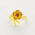 Women Gold-Plated Daisy Jewelry Set Necklace Ring Earrings