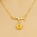 Women Gold-Plated Daisy Jewelry Set Necklace Ring Earrings