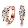 Three Diamond Zircon Earrings White Gold Pakistani Women