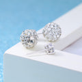 Silver Plated Four Claw Stud Earrings with Zircon Stones